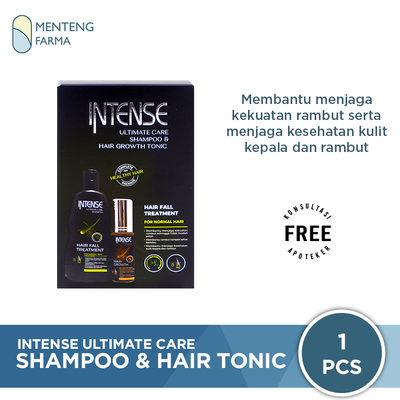 Intense Twin Pack Ultimate Care Shampoo + Hair Tonic - Perawatan Rambut Rontok - Menteng Farma