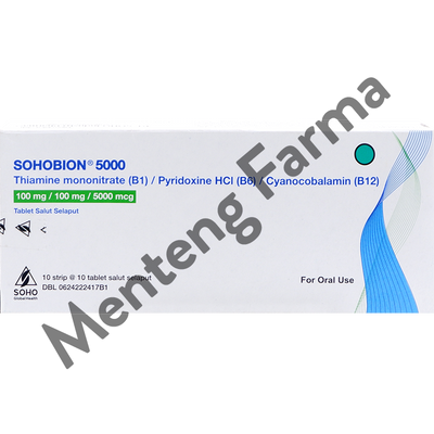 Sohobion 5000 10 Tablet - Menjaga Kesehatan Syaraf - Menteng Farma