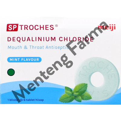 Tablet Hisap SP Troches Meiji Mint 6 Tablet - Atasi Gangguan Mulut dan Tenggorokan - Menteng Farma