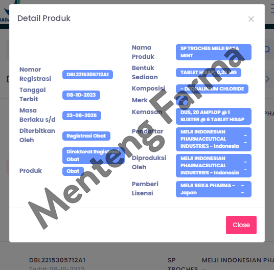 Tablet Hisap SP Troches Meiji Mint 6 Tablet - Atasi Gangguan Mulut dan Tenggorokan - Menteng Farma