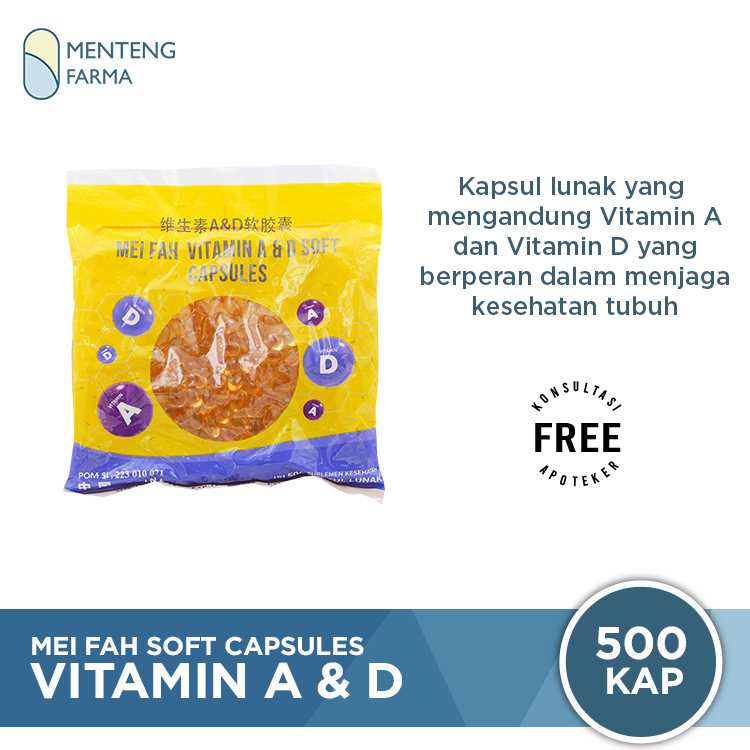 Mei Fah Vitamin A & D Soft Capsule - Kapsul Vitamin A dan D - Menteng Farma