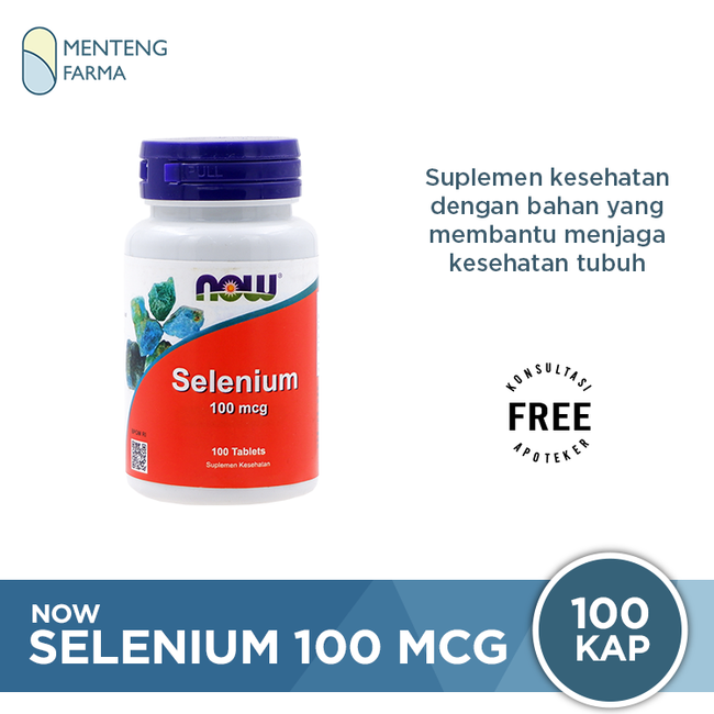 NOW Selenium 100 mcg 100 Tablet - Suplemen Kesehatan Tubuh - Menteng Farma