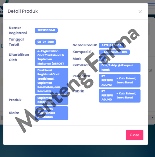 Astria Force 6 mg 6 Kapsul - Suplemen Kesehatan Tubuh - Menteng Farma