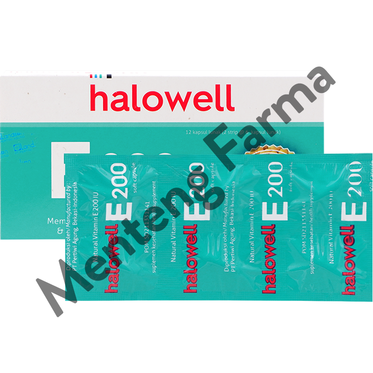 Halowell E 200 IU 6 Kapsul - Suplemen Vitamin E - Menteng Farma