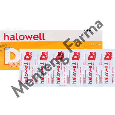 Halowell D3 1000 IU 10 Tablet - Suplemen Vitamin D - Menteng Farma