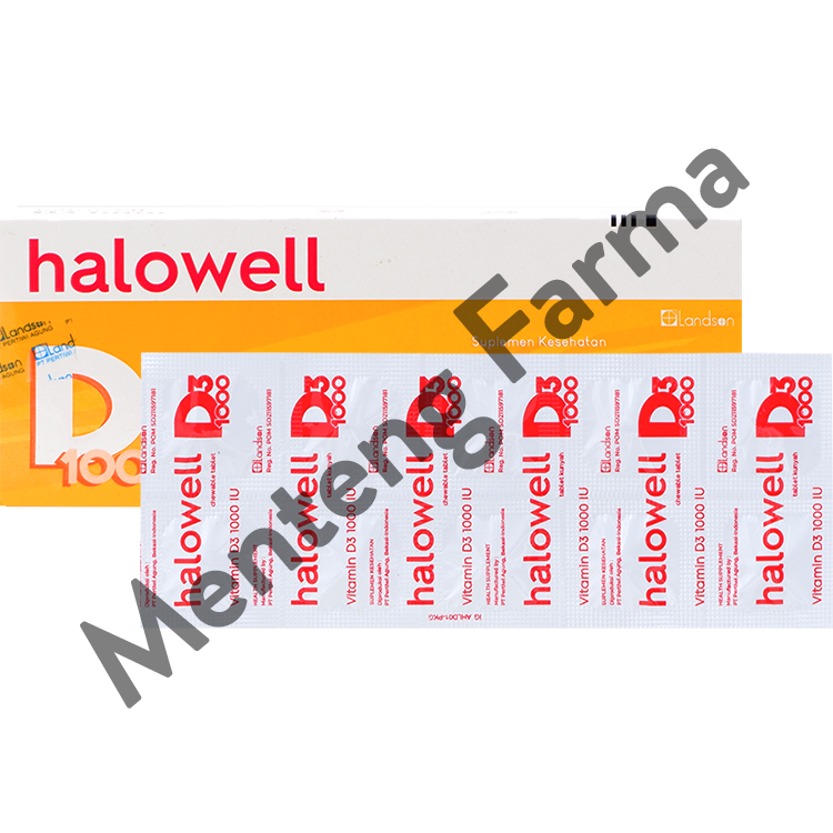 Halowell D3 1000 IU 10 Tablet - Suplemen Vitamin D - Menteng Farma