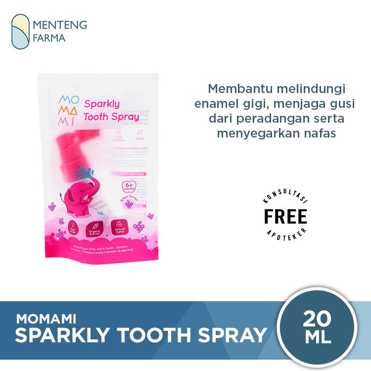 Momami Sparkly Tooth Spray 20 mL - Semprotan Perawatan Gigi Anak - Menteng Farma