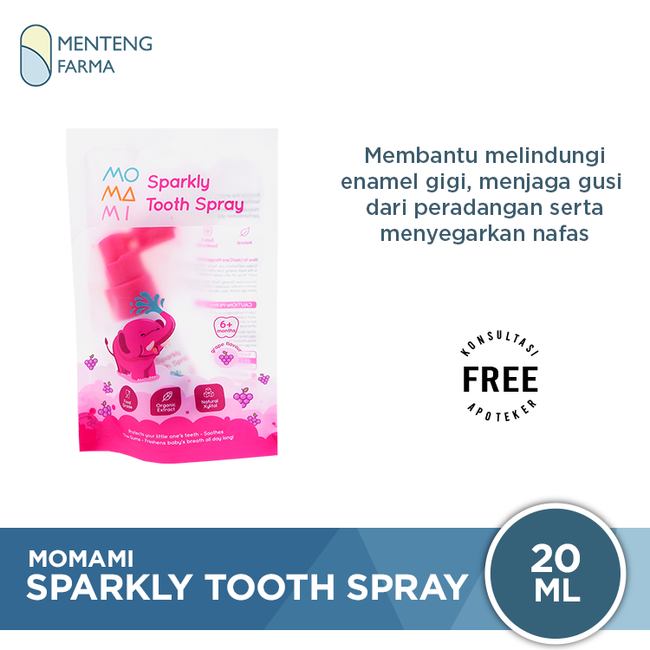 Momami Sparkly Tooth Spray 20 mL - Semprotan Perawatan Gigi Anak - Menteng Farma