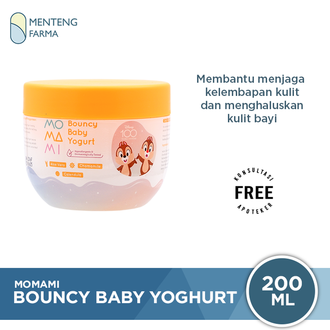 Momami Bouncy Baby Yoghurt 200 mL - Body Lotion Pelembab Kulit - Menteng Farma