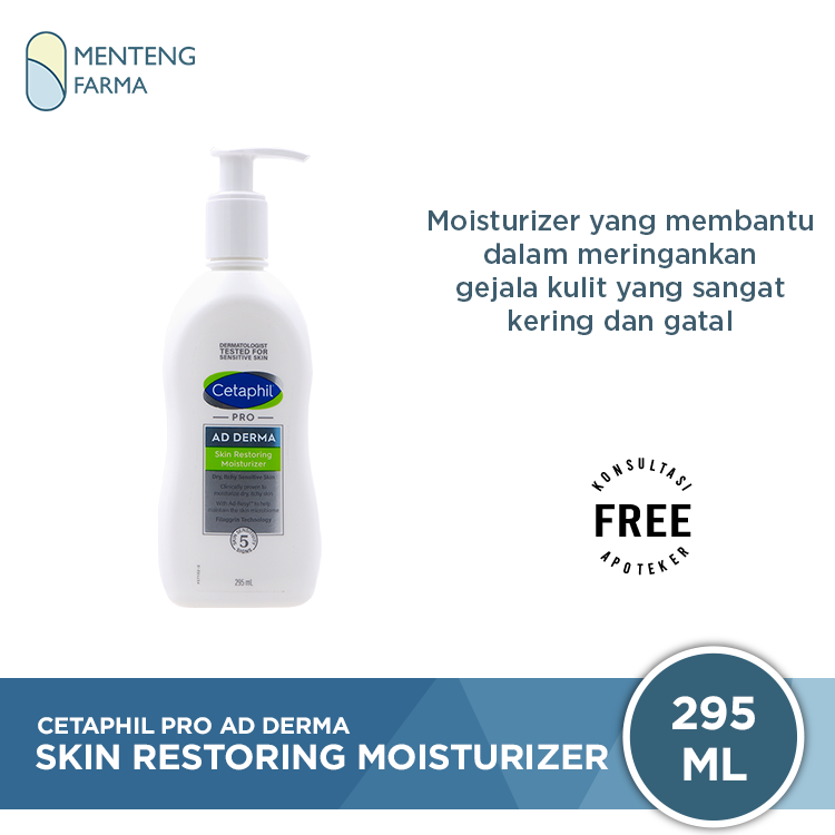 Cetaphil Pro AD Derma Skin Restoring Moisturizer 295 mL | Pelembab Kulit Kering - Menteng Farma