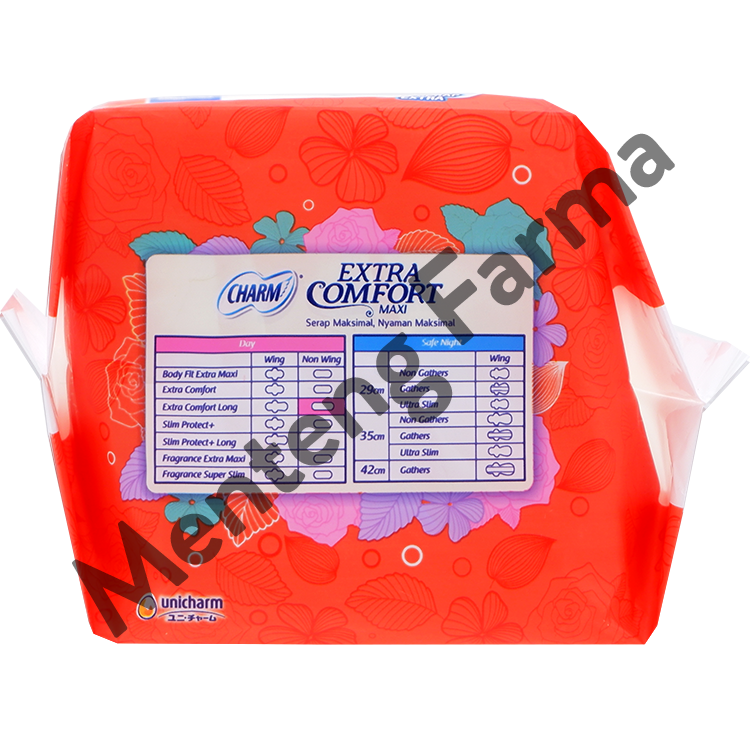 Charm Pembalut Extra Comfort 26 cm 8 Pads - Pembalut 26 cm - Menteng Farma