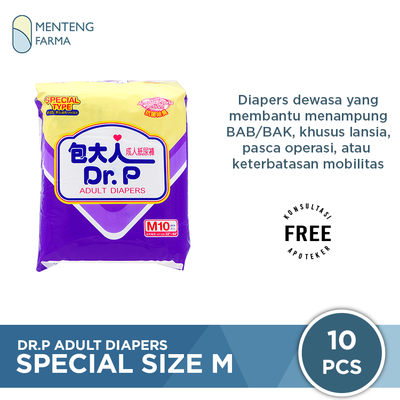 Dr. P Adult Diapers Special Size M10 - Diapers Dewasa - Menteng Farma