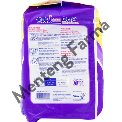 Dr. P Adult Diapers Special Size M10 - Diapers Dewasa - Menteng Farma