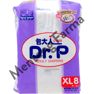 Dr. P Adult Diapers Basic Size XL8 - Diapers Dewasa - Menteng Farma