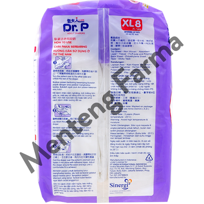 Dr. P Adult Diapers Basic Size XL8 - Diapers Dewasa - Menteng Farma