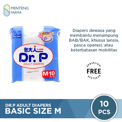 Dr. P Adult Diapers Basic Size M10 - Diapers Dewasa - Menteng Farma