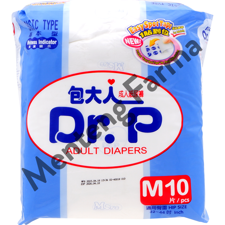 Dr. P Adult Diapers Basic Size M10 - Diapers Dewasa - Menteng Farma