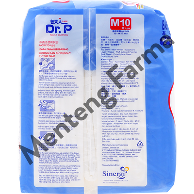 Dr. P Adult Diapers Basic Size M10 - Diapers Dewasa - Menteng Farma