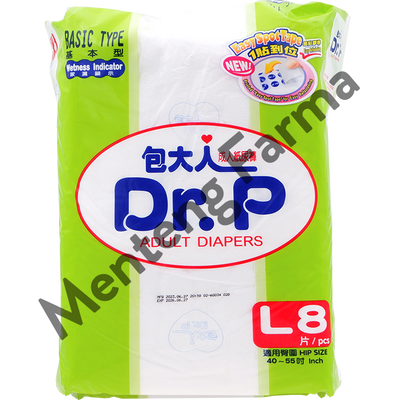 Dr. P Adult Diapers Basic Size L8 - Diapers Dewasa - Menteng Farma