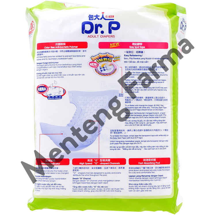 Dr. P Adult Diapers Basic Size L8 - Diapers Dewasa - Menteng Farma