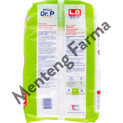 Dr. P Adult Diapers Basic Size L8 - Diapers Dewasa - Menteng Farma