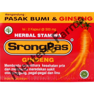 Srongpas Ginseng 2 Kapsul - Herbal Stamina Pria - Menteng Farma