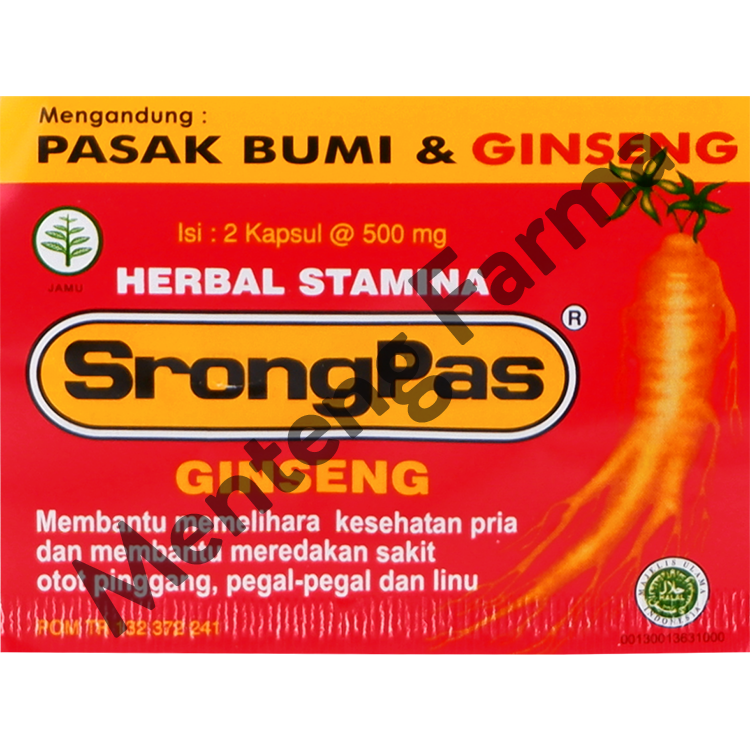 Srongpas Ginseng 2 Kapsul - Herbal Stamina Pria - Menteng Farma