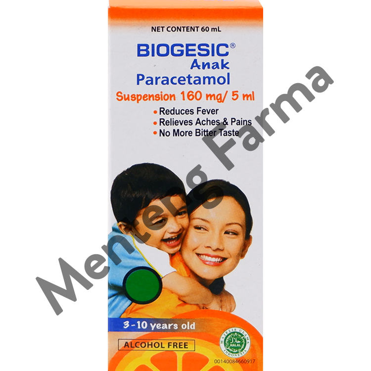 Biogesic Syrup 60 mL - Pereda Demam dan Nyeri Anak - Menteng Farma