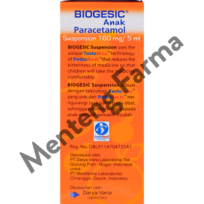 Biogesic Syrup 60 mL - Pereda Demam dan Nyeri Anak - Menteng Farma