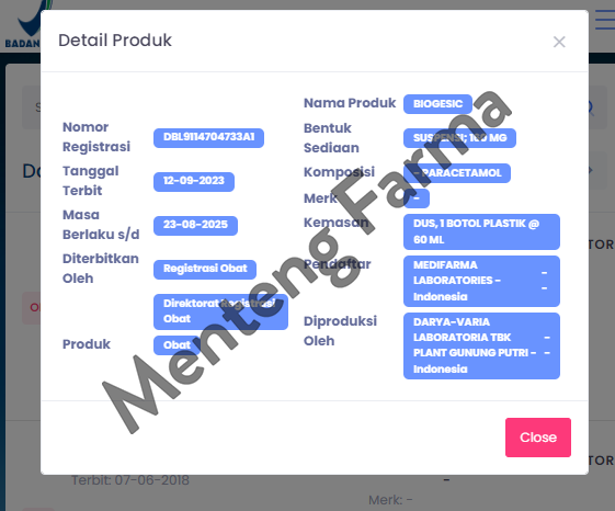 Biogesic Syrup 60 mL - Pereda Demam dan Nyeri Anak - Menteng Farma