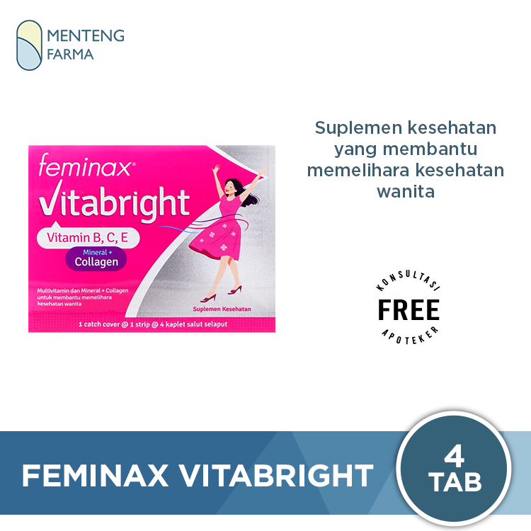 Feminax VitaBright 4 Tablet - Suplemen Kesehatan Wanita - Menteng Farma