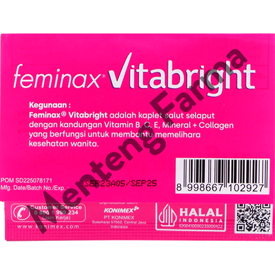 Feminax VitaBright 4 Tablet - Suplemen Kesehatan Wanita - Menteng Farma