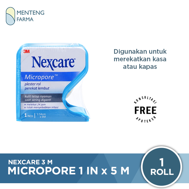 Plaster Roll 3M Nexcare Micropore 1 Roll 1 in x 5 m - Plaster Penutup Luka - Menteng Farma