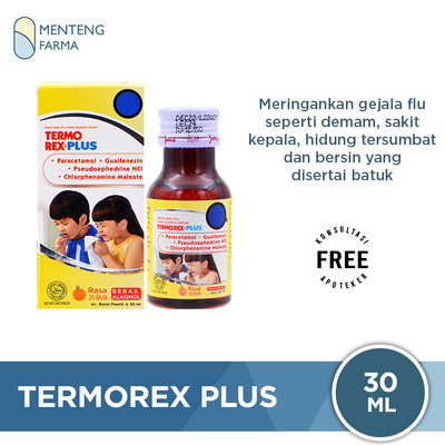 Termorex Plus Sirup 30 mL - Obat Batuk dan Pilek Anak - Menteng Farma