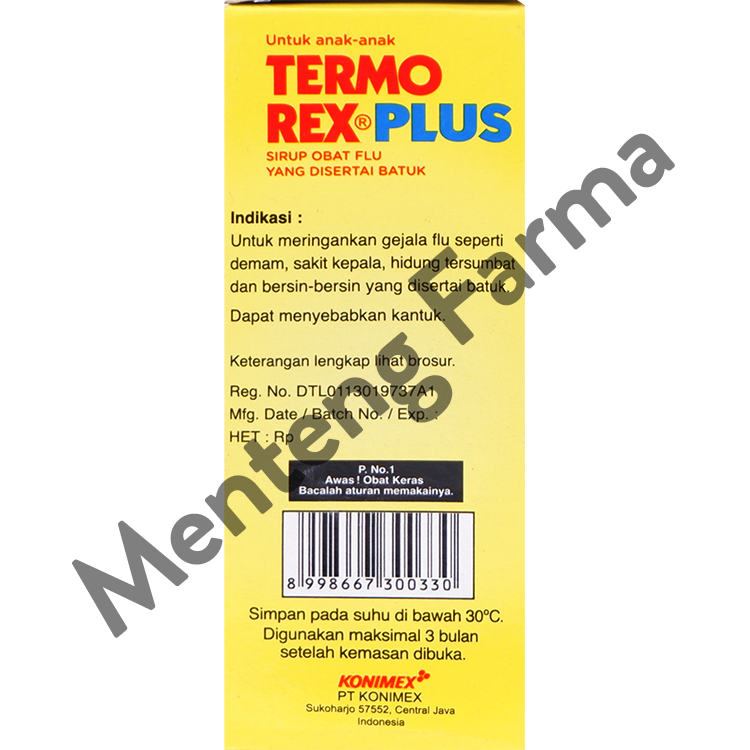 Termorex Plus Sirup 30 mL - Obat Batuk dan Pilek Anak - Menteng Farma