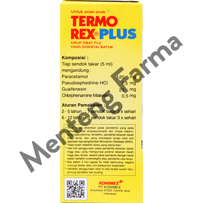 Termorex Plus Sirup 30 mL - Obat Batuk dan Pilek Anak - Menteng Farma