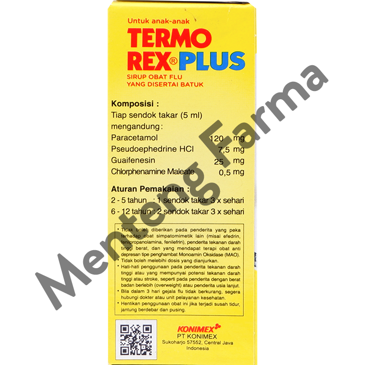 Termorex Plus Sirup 30 mL - Obat Batuk dan Pilek Anak - Menteng Farma