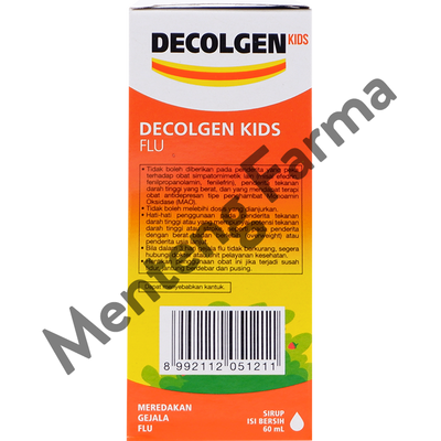 Decolgen Kids Flu Sirup 60 ml - Pereda Gejala Flu Anak - Menteng Farma