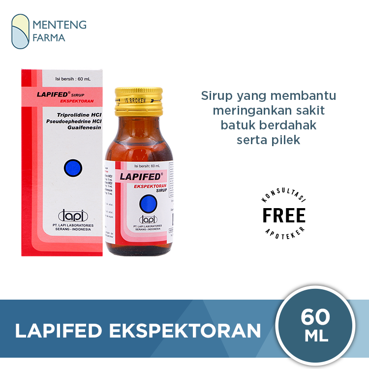 Lapifed Ekspektoran Sirup 60 ml - Obat Batuk dan Flu - Menteng Farma