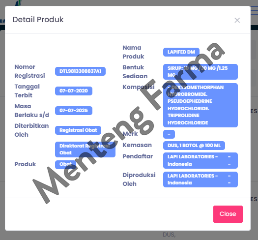 Lapifed DM Sirup 100 ml - Mengatasi Gejala Pilek - Menteng Farma