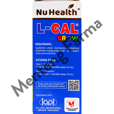 Nu Health L-Cal Grow 60 mL - Suplemen Kesehatan Tulang Anak - Menteng Farma