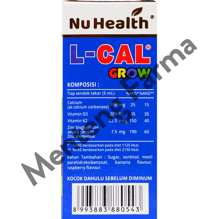 Nu Health L-Cal Grow 60 mL - Suplemen Kesehatan Tulang Anak - Menteng Farma