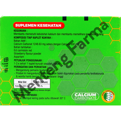 Calcium Carbonate 500 mg 10 Tablet - Suplemen Kalsium dan Kesehatan Tulang - Menteng Farma