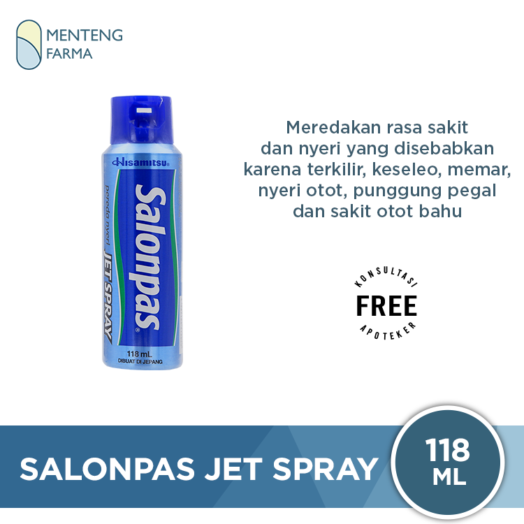 Salonpas Jet Spray 118 mL - Pereda Nyeri Otot - Menteng Farma