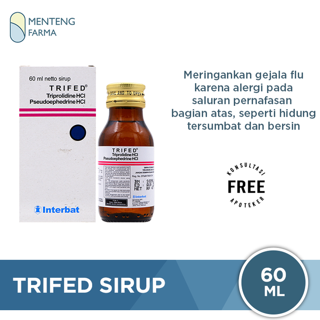 Trifed Sirup 60 mL - Obat Pilek Flu Karena Alergi - Menteng Farma
