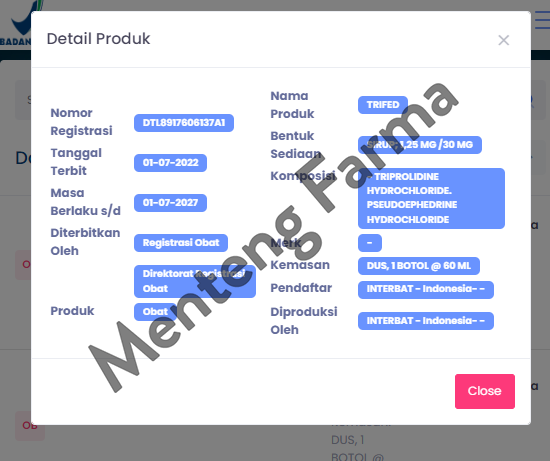 Trifed Sirup 60 mL - Obat Pilek Flu Karena Alergi - Menteng Farma