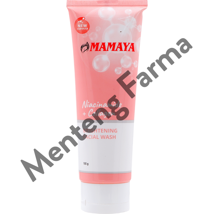 Mamaya Brightening Facial Wash With Niacinamide & Collagen 100 Gr - Sabun Cuci Muka Pencerah Wajah - Menteng Farma