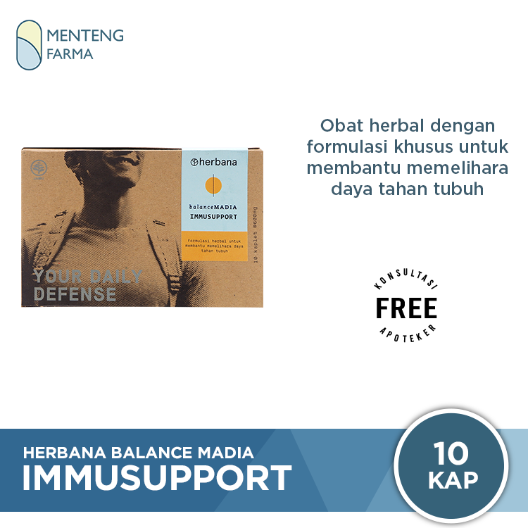 Herbana Balance Madia Immusupport 10 Kaplet - Memelihara Daya Tahan Tubuh - Menteng Farma