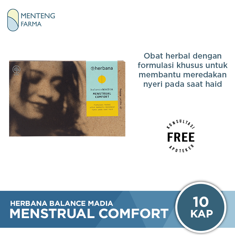 Herbana Balance Madia Menstrual Comfort 10 Kaplet - Meredakan Nyeri Haid - Menteng Farma