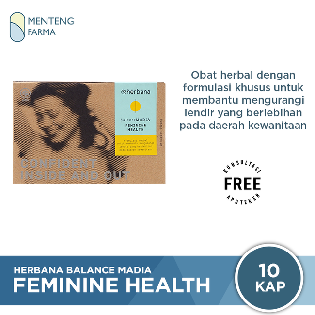 Herbana Balance Madia Feminine Health 10 Kaplet - Mengurangi Lendir Daerah Kewanitaan - Menteng Farma